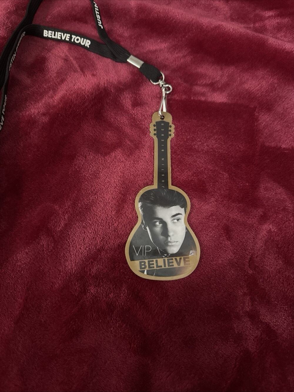 Justin Bieber Believe Tour Lanyard with Guitar Shaped VIP Pass